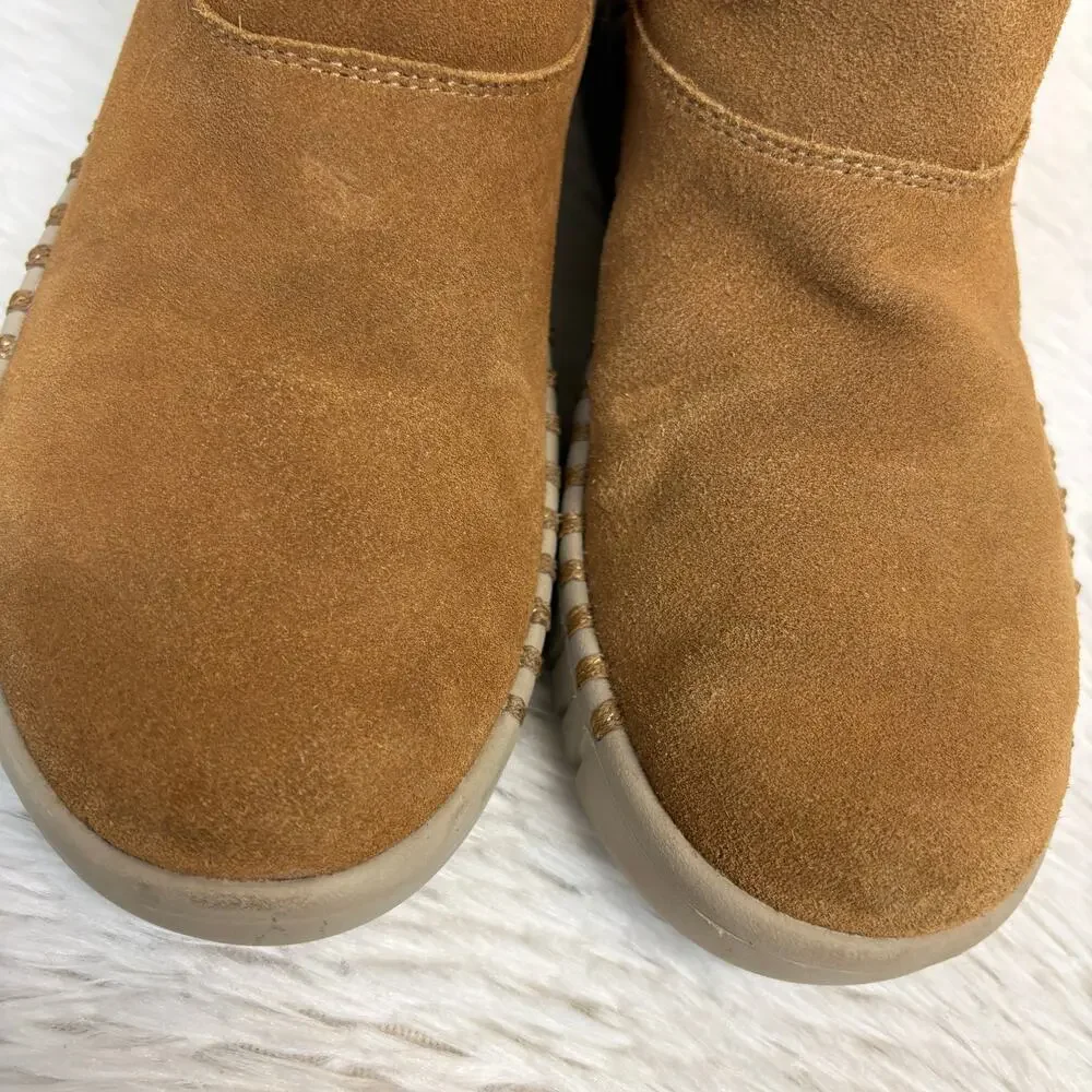 Skechers Go Walk Smart Suede Ankle Boots Faux Fur Lining Size 7.5